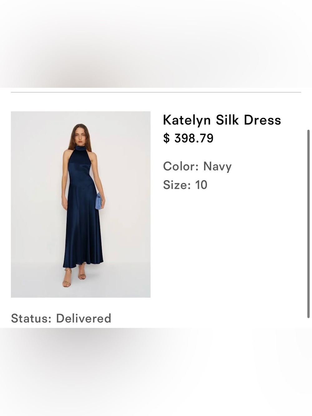 Reformation Katelyn Silk Halter Maxi Dress in Navy